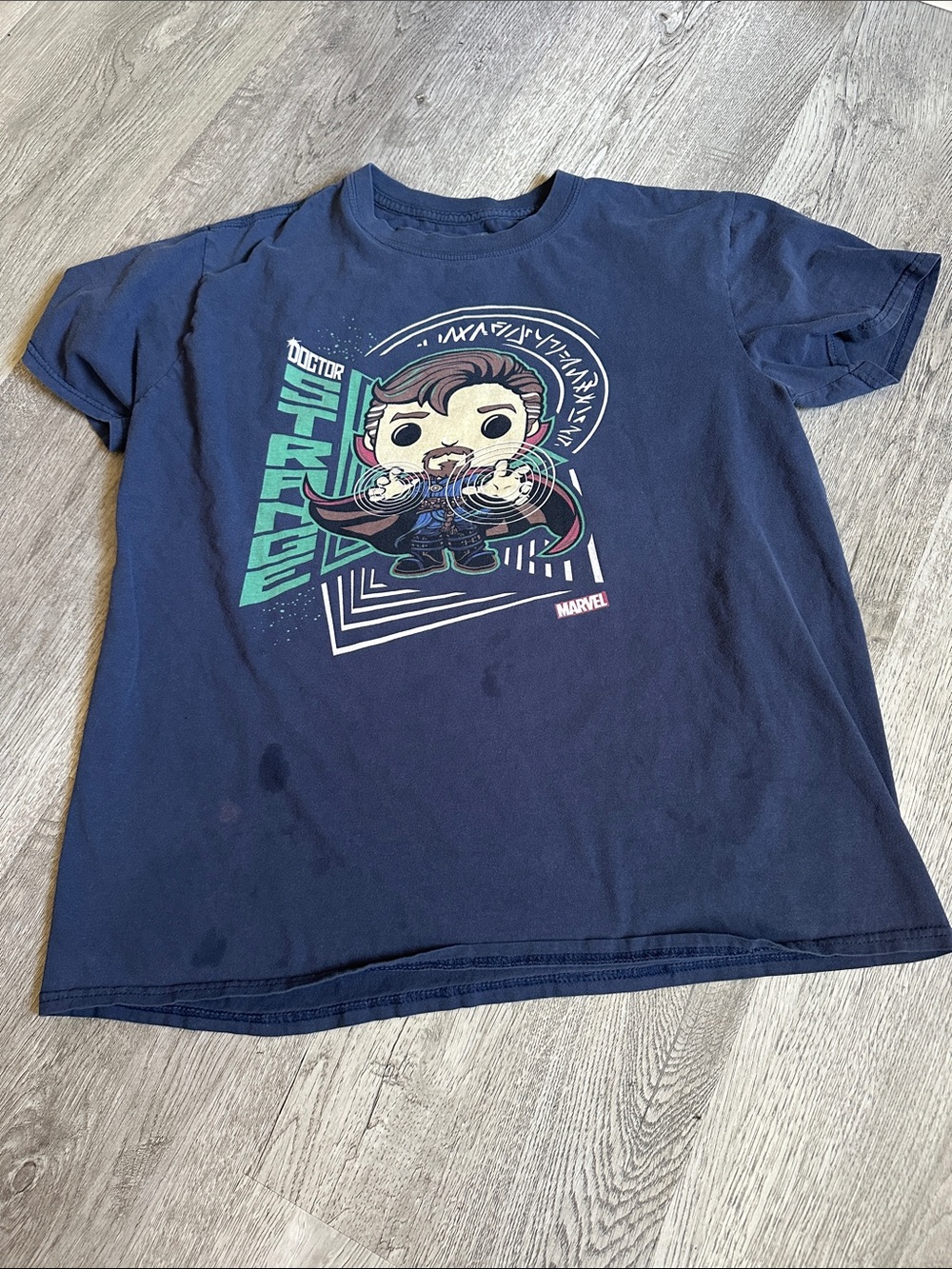 Marvel Navy Doctor Strange Graphic Tee with Green Accent